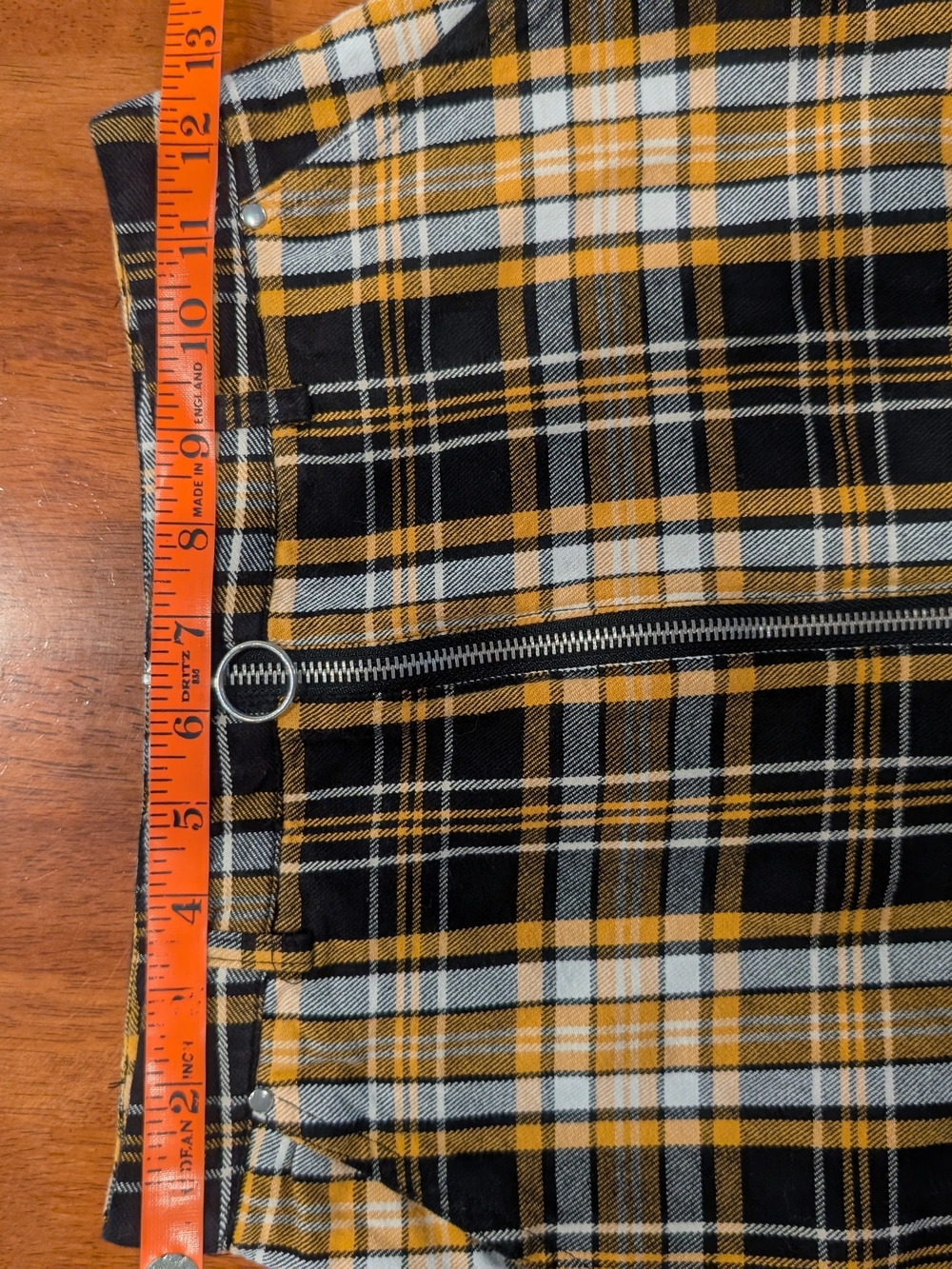 Forever 21 Yellow and Black Plaid Zip-Front Mini Skirt With Pockets Small - Picture 6 of 7